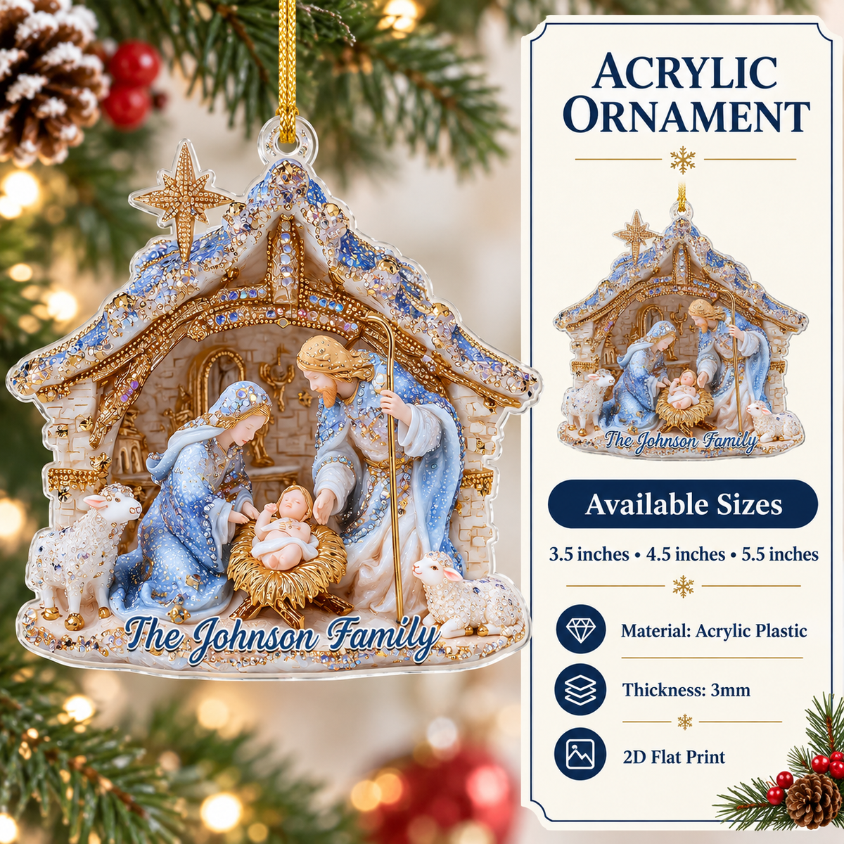 Personalized Nativity Family Ornament - product detail 4