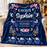 Navy Bestie Friendship blanket - main view