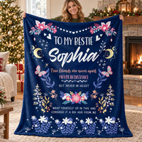 Navy Bestie Friendship blanket - 02-held