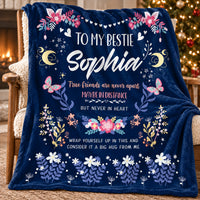 Navy Bestie Friendship blanket - 03-closeup