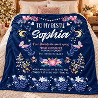 Navy Bestie Friendship blanket - 05-bed