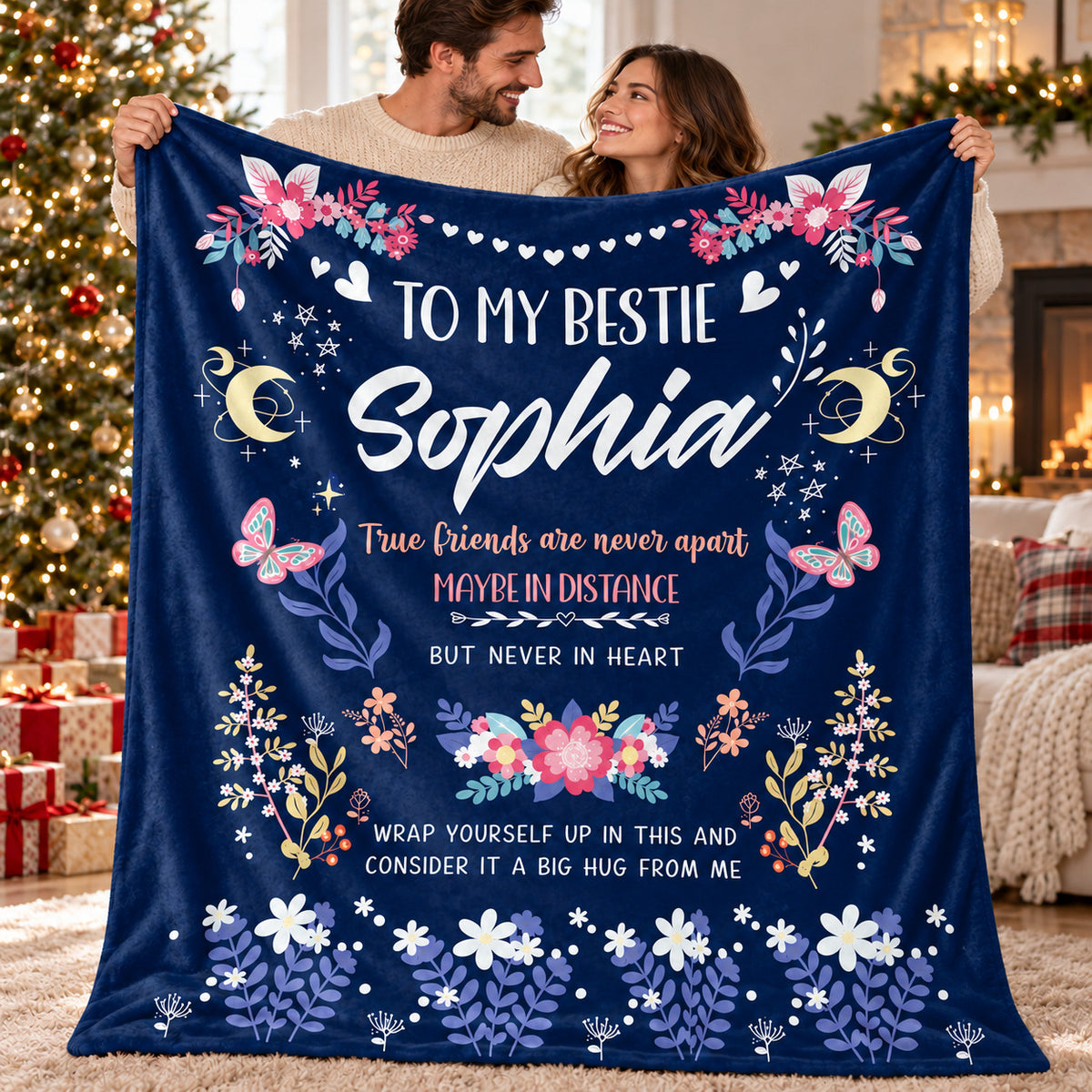 Navy Bestie Friendship blanket - 07-gift