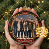 Close-up of Personalized Photo Christmas Ornament Custom Family Holiday Keepsake Glass Bauble Gift for streetwear fans in Austin, Texas