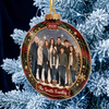 Customer in Austin, Texas wearing Personalized Photo Christmas Ornament Custom Family Holiday Keepsake Glass Bauble Gift