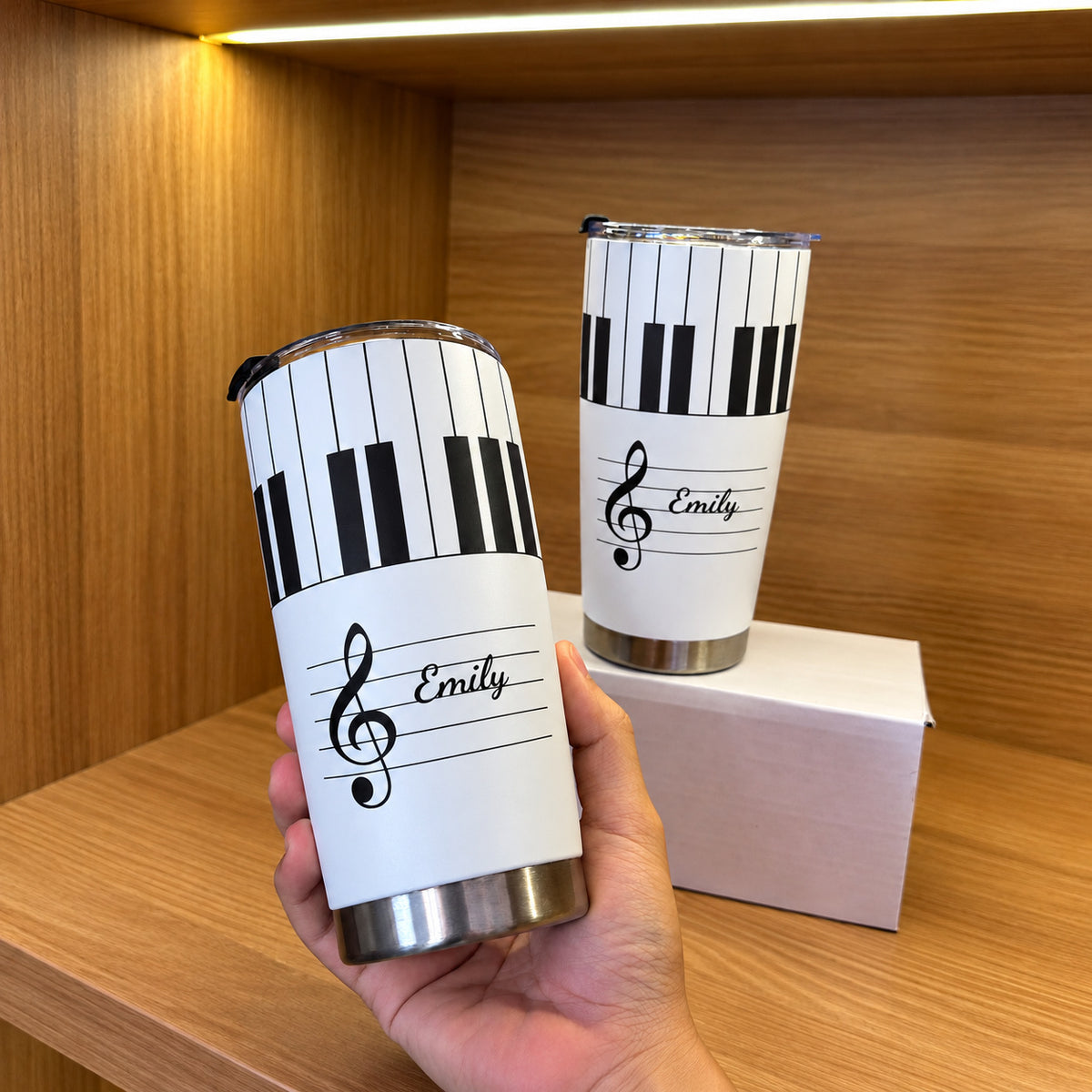 Piano Keys Name tumbler - 03-held