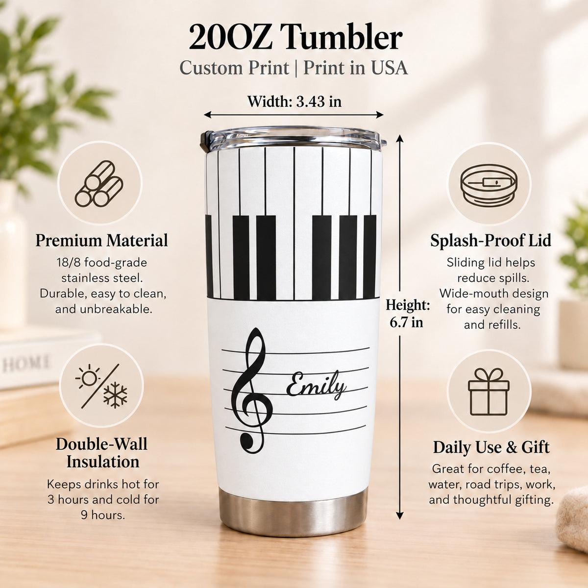 Piano Keys Name tumbler - 07-details