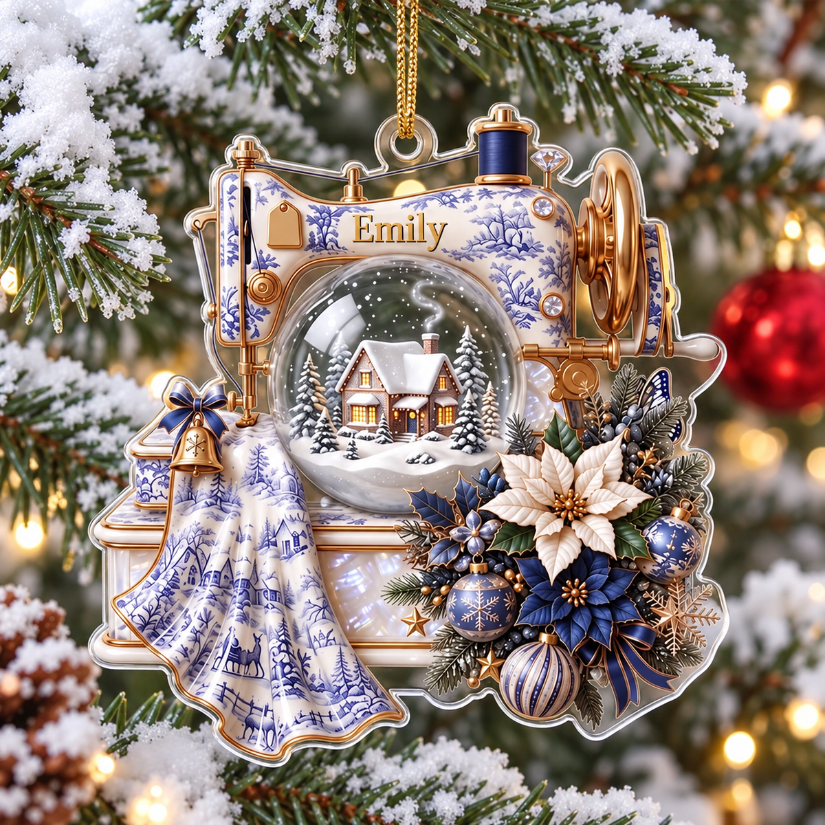 Personalized Sewing Machine Ornament - product detail 4