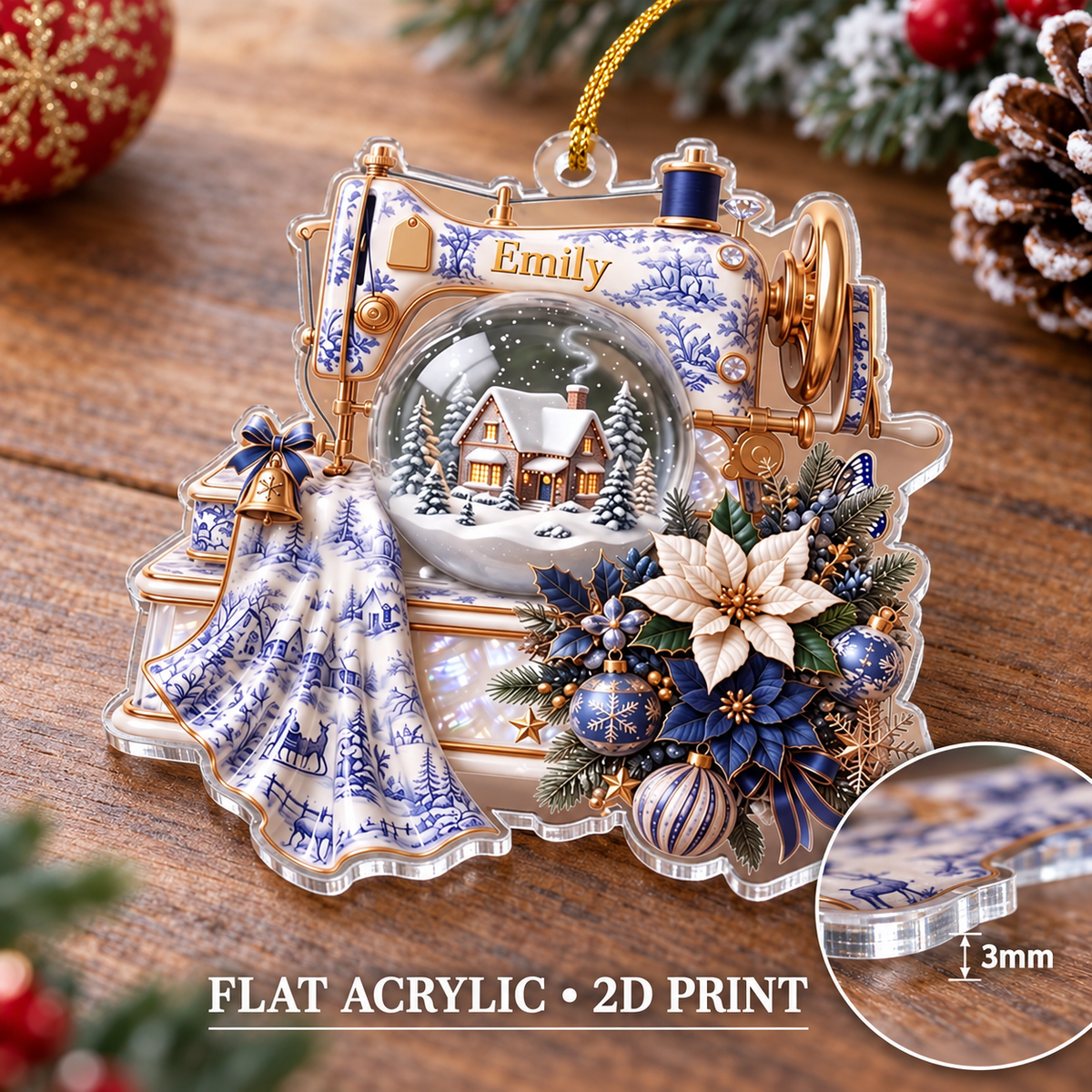 Personalized Sewing Machine Ornament - product detail 6
