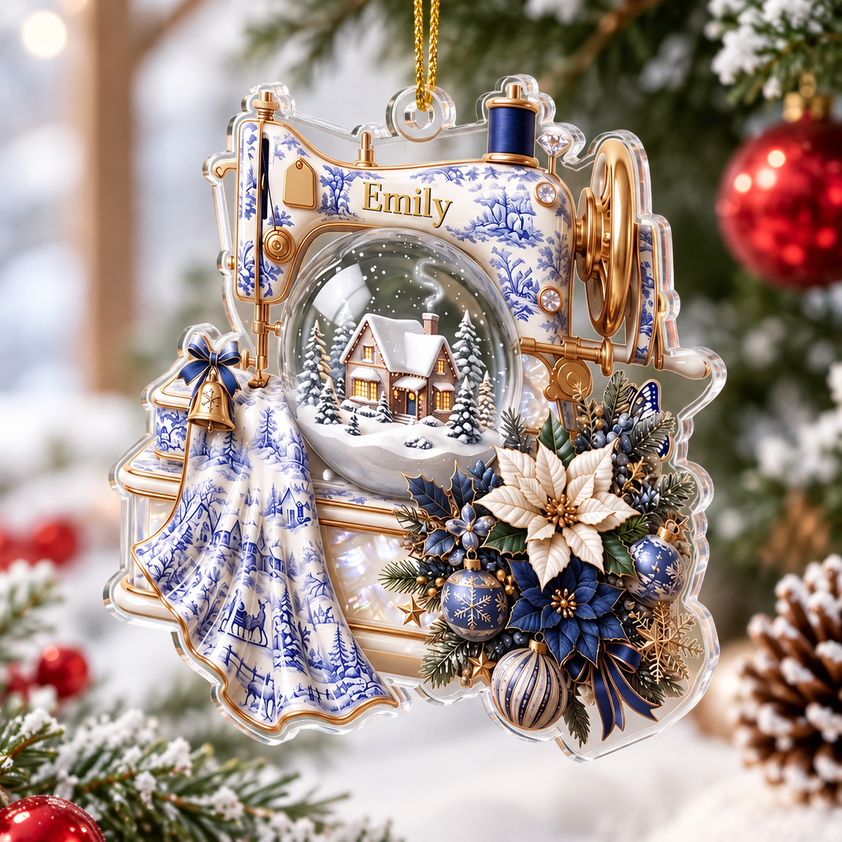Personalized Sewing Machine Ornament - product detail 8