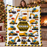 Yellow Construction Caution blanket - 02-held