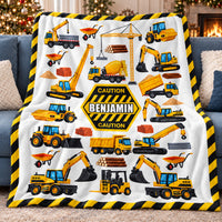 Yellow Construction Caution blanket - 04-sofa