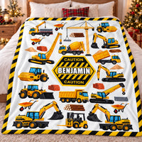 Yellow Construction Caution blanket - 05-bed