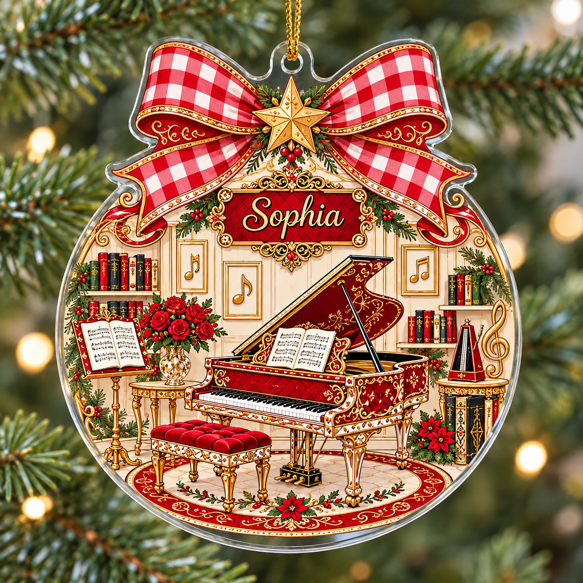 Piano Music Room Ornament - design view