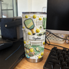 Customer in Austin, Texas wearing Pickleball Themed Tumbler Personalized Custom Name Insulated Stainless Steel Cup Gift for Players