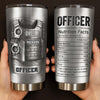 Customer in Austin, Texas wearing Police Officer Nutrition Facts Tumbler, Custom Law Enforcement Gift, Funny Cop Travel Mug