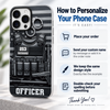 Close-up of Police Officer Tactical Vest Phone Case Personalized Gift for Law Enforcement for streetwear fans in Austin, Texas