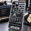 Customer in Austin, Texas wearing Police Officer Tactical Vest Phone Case Personalized Gift for Law Enforcement
