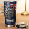 Customer in Austin, Texas wearing Police Officer Tactical Vest Tumbler, Personalized Law Enforcement Stainless Steel Cup, Patriotic Po