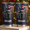 Police Officer Tactical Vest Tumbler, Personalized Law Enforcement Stainless Steel Cup, Patriotic Po available at our Austin, Texas warehouse