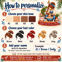 Personalized Pottery Girl Wood Ornament Custom Name Potter Christmas Gift - personalization guide