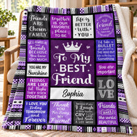 Personalized Purple Best Friend Blanket Custom Name Friendship Gift - product view 4