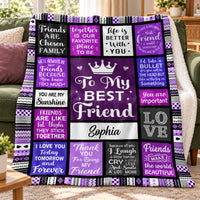 Personalized Purple Best Friend Blanket Custom Name Friendship Gift - product view 5
