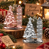 Close-up of Rose Gold Family Signpost Personalized Christmas Tree Ornament Custom Name Holiday Keepsake Gift for streetwear fans in Austin, Texas