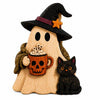 Rustic Witch Ghost Jack O Lantern Spooky Chic Halloween Tabletop Decorative Figurine