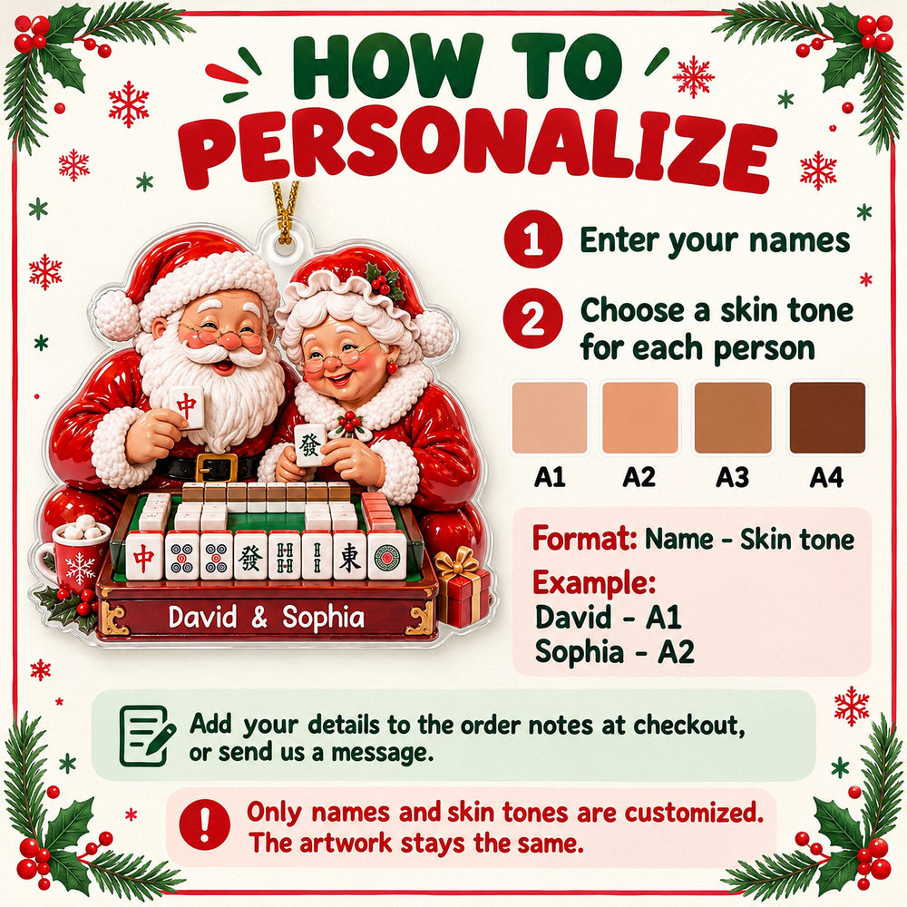 Santa Couple Mahjong Ornament - product detail 2