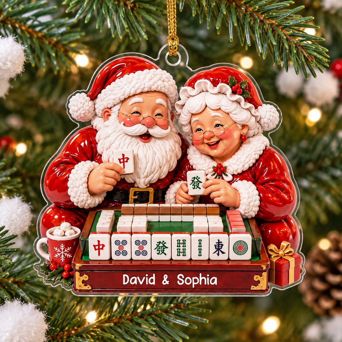 Santa Couple Mahjong Ornament - product detail 7
