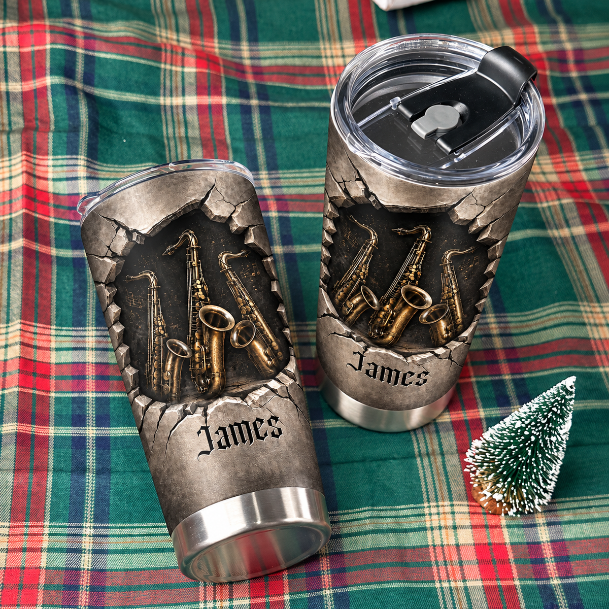Personalized Saxophone Music Tumbler Custom Name Saxophonist Gift - product view 7