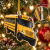 Close-up of School Bus Ornament Personalized Acrylic Christmas Gift for Teacher and Bus Driver for streetwear fans in Austin, Texas