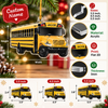 Customer in Austin, Texas wearing School Bus Ornament Personalized Acrylic Christmas Gift for Teacher and Bus Driver