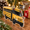 Close-up of School Bus Ornament Personalized Acrylic Christmas Gift for Teacher and Bus Driver for streetwear fans in Austin, Texas