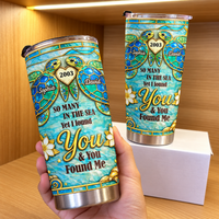 Personalized Sea Turtle Couple Tumbler Custom Names Anniversary Year Gift - product view 3