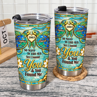 Personalized Sea Turtle Couple Tumbler Custom Names Anniversary Year Gift - product view 5