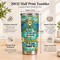Personalized Sea Turtle Couple Tumbler Custom Names Anniversary Year Gift - product view 8