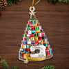 Close-up of Sewing Themed Christmas Tree Ornament, Thread Spool Tree With Sewing Machine Personalized Custom Nam for streetwear fans in Austin, Texas