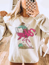 Cowboy Riding Flamingo Women's Sleeveless Tank Top - Funny Western Summer Graphic Shirt