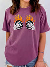 Flaming Skeleton Hands Gothic Sweatshirt Edgy Halloween Streetwear Pullover