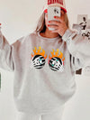 Flaming Skeleton Hands Gothic Sweatshirt Edgy Halloween Streetwear Pullover