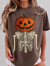 Vintage Skeleton Pumpkin Jack O Lantern Sweatshirt Women's Spooky Halloween Pullover