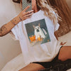 Ghost Dog Halloween Graphic Sweatshirt Spooky Season German Shepherd Crewneck