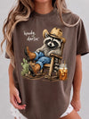 Western Graphic Tee Women's Howdy Darlin Cowboy Raccoon Shirt Cute Country Rodeo T-Shirt Nashville Concert Top