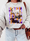 Halloween Dachshund Crewneck Sweatshirt, Spooky Wiener Dog Ghost Skeleton Costume, Cute Fall Pumpkin Pet Apparel Gift