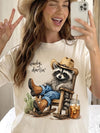 Western Graphic Tee Women's Howdy Darlin Cowboy Raccoon Shirt Cute Country Rodeo T-Shirt Nashville Concert Top