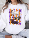 Halloween Dachshund Crewneck Sweatshirt, Spooky Wiener Dog Ghost Skeleton Costume, Cute Fall Pumpkin Pet Apparel Gift