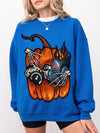 Edgy Pumpkin Skeleton Gas Mask Graphic Tee - Spooky Halloween Streetwear