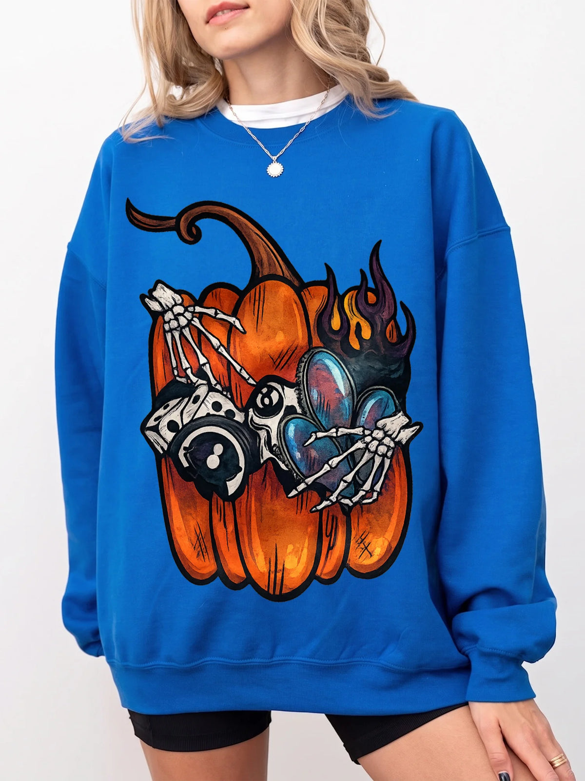 Edgy Pumpkin Skeleton Gas Mask Graphic Tee - Spooky Halloween Streetwear