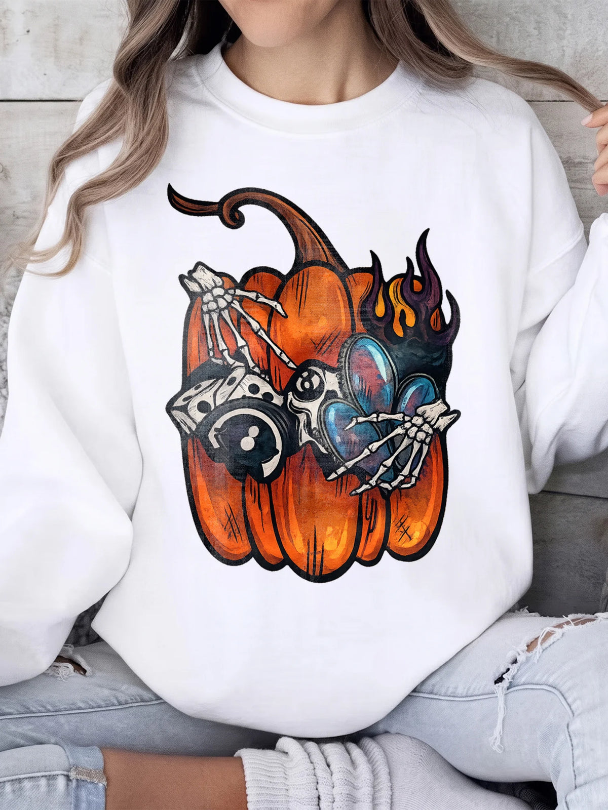Edgy Pumpkin Skeleton Gas Mask Graphic Tee - Spooky Halloween Streetwear